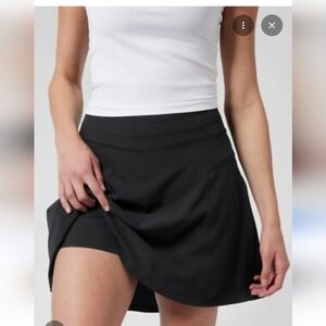 Athleta Black A-Line "Every Day" Skort with Elastic Waist And Side Zipper